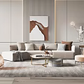 Modern Elegant Sofa And Coffee Table Set With Plush Cushions Soft Rug And Accent Chair