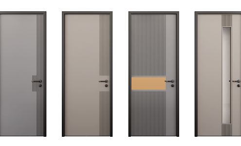 Modern swing door single door 3d model