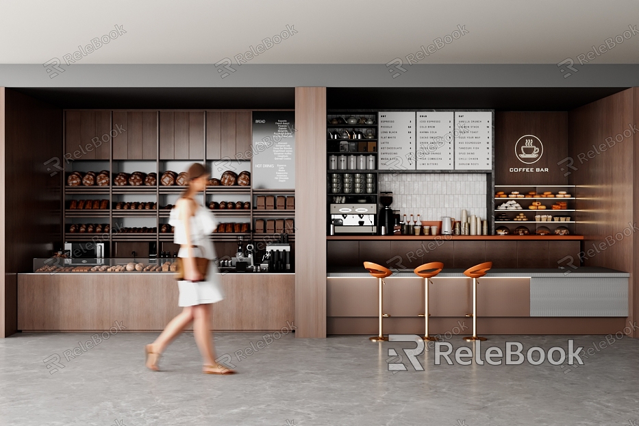 Milk Tea Shop Bakery Beverage Shop Pastry Shop model