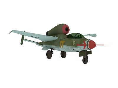 Vintage Military Green Fighter Jet Model With Retro Design And Detailed Features 3d model