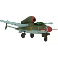 Vintage Military Green Fighter Jet Model With Retro Design And Detailed Features