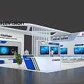 HiteVision Modern Exhibition Booth Featuring LED Screens Reception Desk And Staff