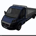 Fiat Blue Flatbed Truck With Single Cab And Open Cargo Bed Design 3d model
