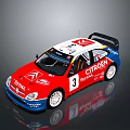 Citroen Rally Racing Car With Red White Blue Livery Total Logo And Number 3