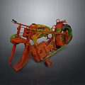 Vintage Rusty Motorcycle Decorative Piece With Orange Green Rust Patina For Daily Living Use