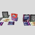 Various Daily Use Products Including Cortex Classic And Durex Elite Condom Boxes Sachets 3d model