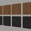 Modern Wooden And Black Switch Panels With Socket And Switch Designs For Home Interior