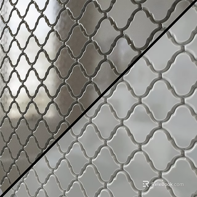 Wall Decor With Geometric Patterned Tiles 3d model 