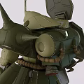 Green Armored Mecha Model With Spear Missile Launchers Standing Pose And Detailed Components