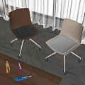 Wooden Back Office Chairs With Gray Cushion And Rolling Wheels For Home Office Use