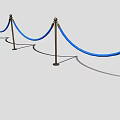 Brass Stanchions With Blue Velvet Rope For Event Queue Barrier Setup