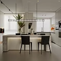 Modern Minimalist Living Dining Room With Beige Sofa Coffee Table And Wall Art