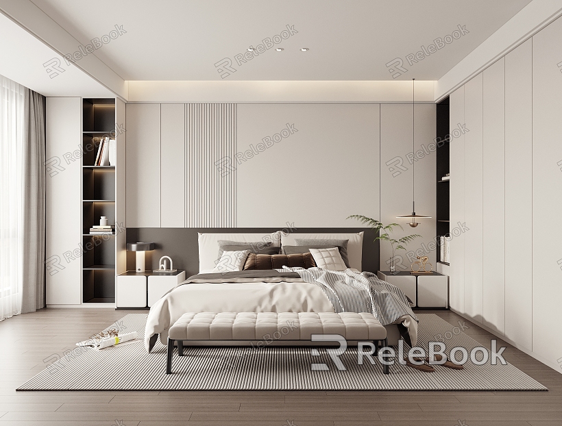 Senior Grey Bedroom Black and White Grey Bedroom Minimalist Bedroom Double Bed Master Bedroom Second Bedroom model