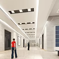 Modern Hotel Lobby with Marble Floors Glass Doors and Spacious Interior Design