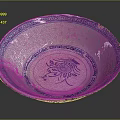 Intricate Carved Ceramic Bowl With Blue And White Floral Patterns Design