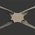 Unique Geometric Architectural Structure With Flared Base Striped Facade And Crown Top