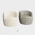 Plush Beige Accent Chair And Animal Print Patterned Leisure Chair For Home Decor