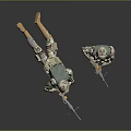 Game and Movie Military Characters in Camouflage Outfits Holding Rifles Standing and Prone