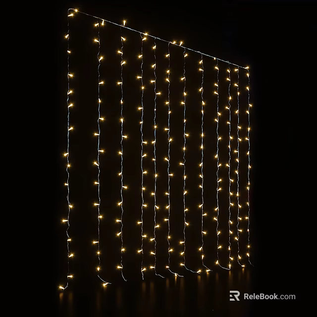 Decorative String Lights with Warm Yellow LED Bulbs for Indoor Outdoor Bright Festive Decoration 3d model 