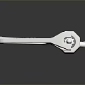 Silver Metal Tool With Long Handle U Shaped Base And Engraved Letters V1 VARIO