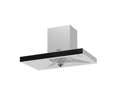 Kitchen Range Hood With Sleek Silver And Black Design Powerful Ventilation For Modern Home Kitchens 3d model