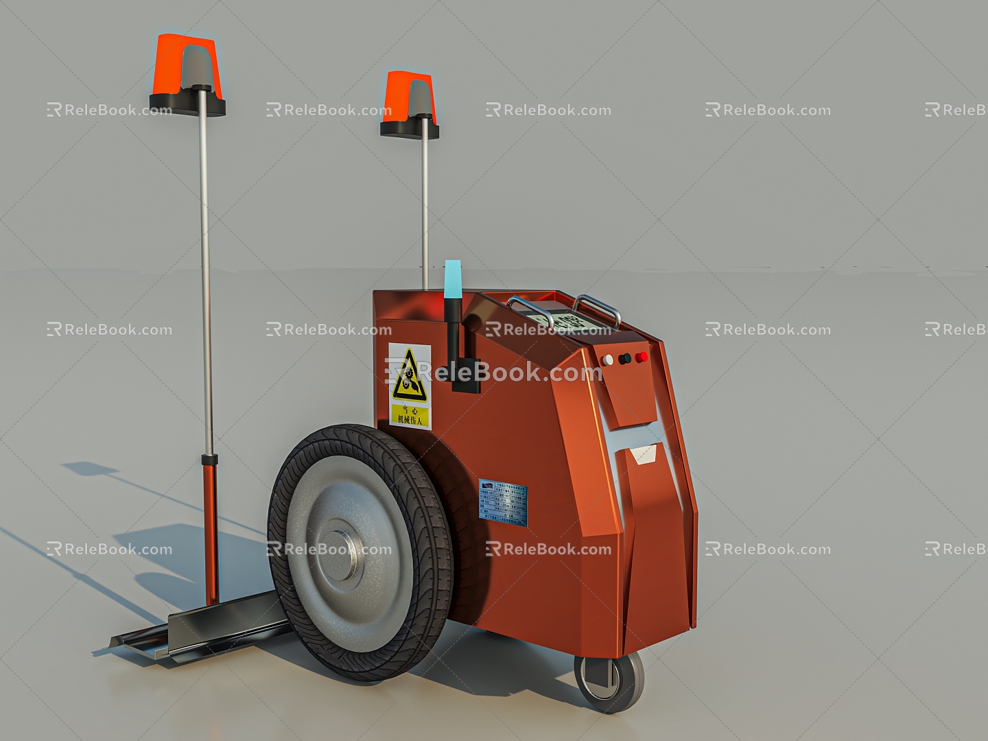 Two-wheel ground leveling machine 3d model