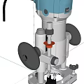Industrial Electric Wood Router With Blue Silver Body Stable Base And Ergonomic Handles