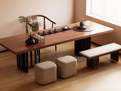 New Chinese Tea Table and Chair Combination 3d model