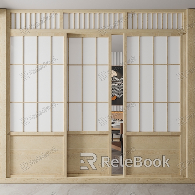 New Chinese style sliding door log sliding door model