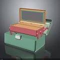 Colorful Makeup Storage Box With Mirror And Lock In Pink Orange Teal For Daily Necessities