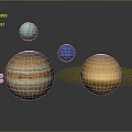 Solar System Planets Including Striped Jupiter Ringed Saturn Blue Green Celestial Bodies And Small Asteroids
