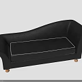 Black Modern Sofa With Curved Armrests White Stitching And Wooden Legs