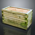 Wooden Rectangular Garden Ornament Planter With Soil For Outdoor Decorative Use