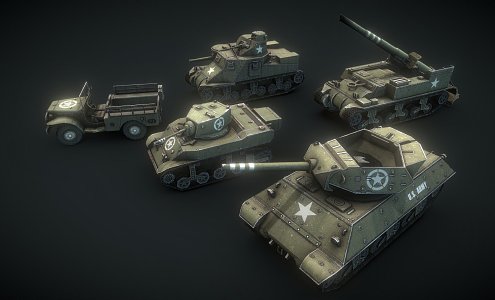 Weapons of American Tanks 3d model