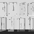 Diverse Modern Shower Head Styles In Glass Shower Enclosure Displays