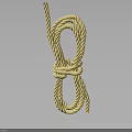 Beige Twisted Rope In Knotted Coiled Shape On Dark Background
