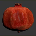 Ripe Juicy Red Whole Pomegranate Fruit On Dark Background With Reflection