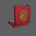 Red Storage Case Containing Complete Dinnerware Set Green Apple and Eat Well Note 3d model