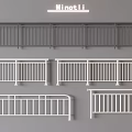 Railings With Horizontal And Vertical Bars In Gray And White Modern Styles