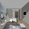 Modern Hotel Room Interior With Bedroom Bathroom Shower TV And Glass Partitions