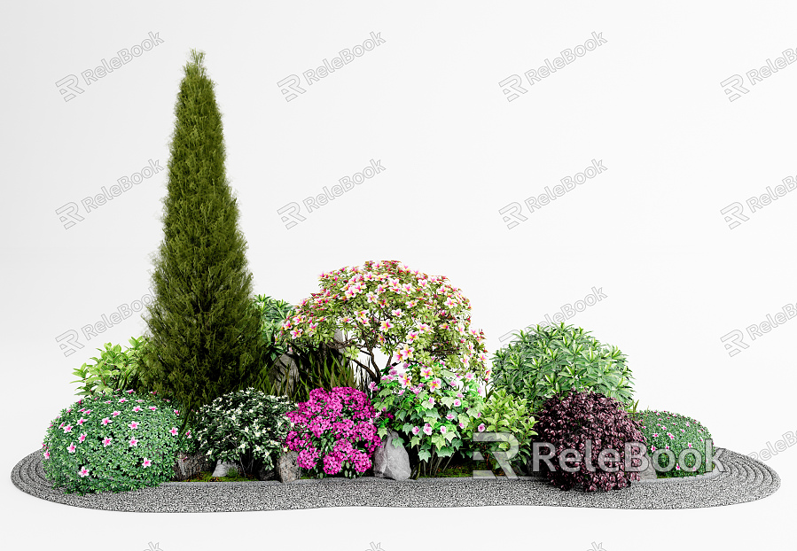 Modern Shrubs Shrubs Flower beds Flower bowls model