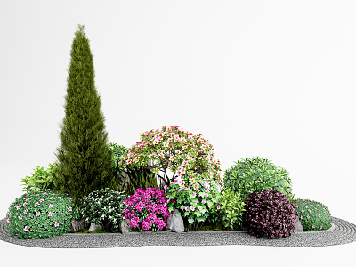 Modern Shrubs Flower beds Flower bowls model