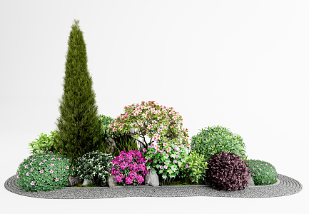 Modern Shrubs Flower beds Flower bowls 3d model