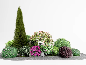 Modern Shrubs Flower beds Flower bowls 3d model