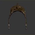 Traditional Brown Leather Saddle With Yellow Buckles And Tassels Design