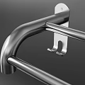 Double Towel Rack Hardware Tool Stainless Steel For Bathroom Wall Mounted 3d model