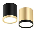 Modern Black and Gold LED Downlights with Sleek Metallic Cylindrical Design for Home Lighting