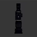 Black Industrial Mechanical Device With Cylindrical Top Grille Structure And Sturdy Base 3d model