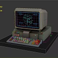 Vintage Computer With Retro Design Featuring Globe Graphic On Screen And Classic Keyboard 3d model