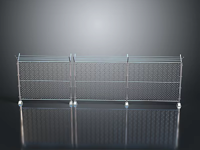 Metal Mesh Room Divider With Multiple Panels Metal Frame And Wheels 3d model